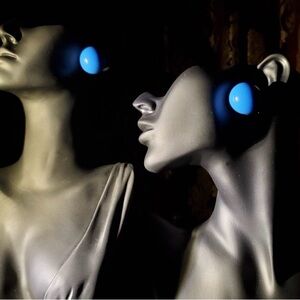 Sapphire Blue Ball-Shaped Large Silver Stud Earrings